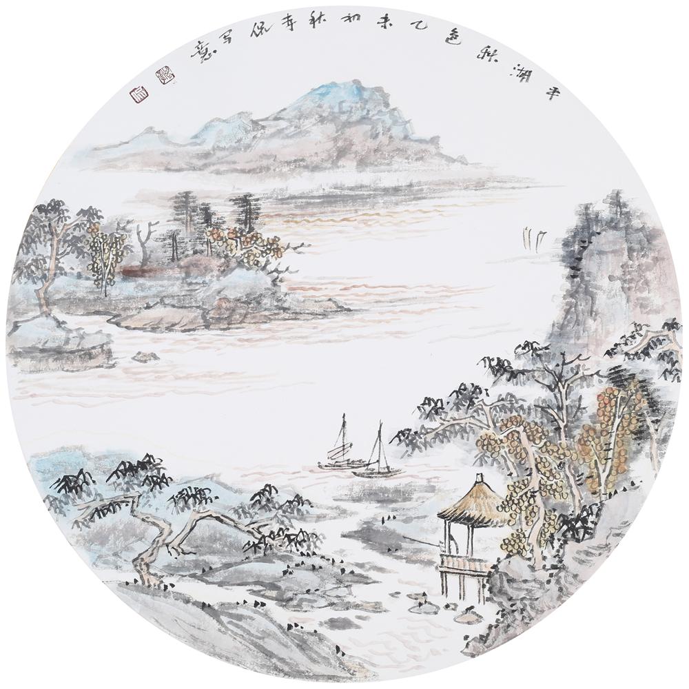 6平湖秋色  团扇   40cm×40cm  精品.JPG