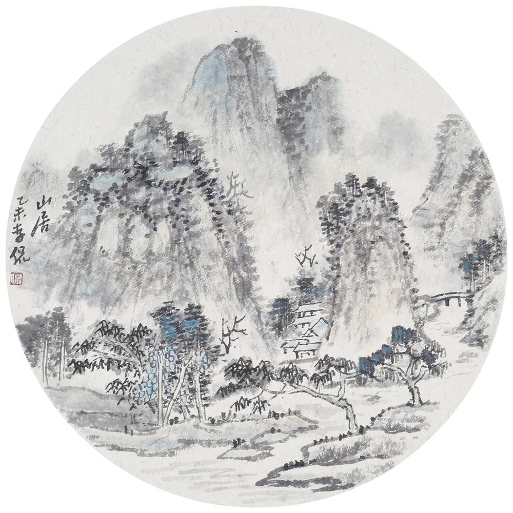 7 山 居    (团扇)   40cm×40cm  精品.JPG